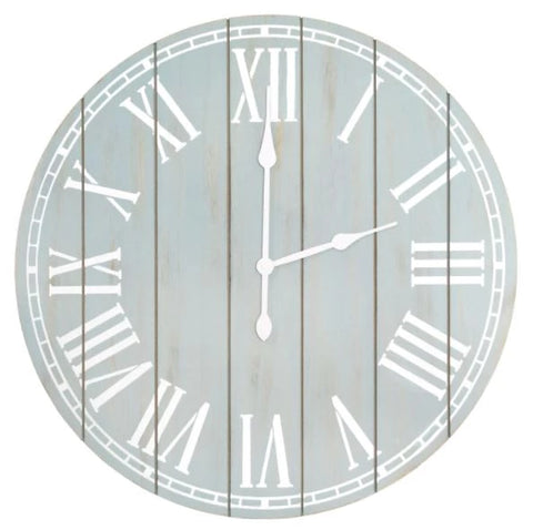 Elegant Designs Wood Plank 23" Large Rustic Coastal Wall Clock