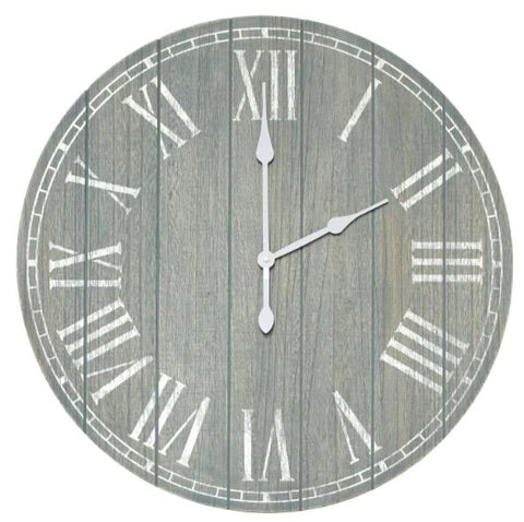 Elegant Designs Wood Plank 23" Large Rustic Coastal Wall Clock