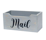 Elegant Designs Rustic Farmhouse Wooden Tabletop Decorative Script Word "Mail" Organizer Box, Letter Holder
