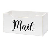 Elegant Designs Rustic Farmhouse Wooden Tabletop Decorative Script Word "Mail" Organizer Box, Letter Holder