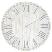 Elegant Designs Wood Plank 23" Large Rustic Coastal Wall Clock