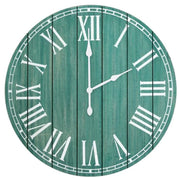 Elegant Designs Wood Plank 23" Large Rustic Coastal Wall Clock