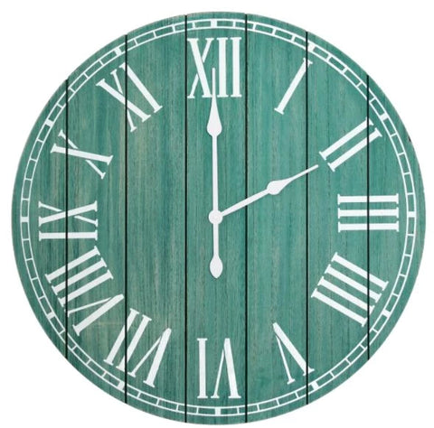 Elegant Designs Wood Plank 23" Large Rustic Coastal Wall Clock