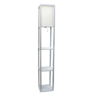 Lalia Home Column Shelf Floor Lamp with Linen Shade
