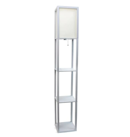 Lalia Home Column Shelf Floor Lamp with Linen Shade