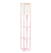 Lalia Home Column Shelf Floor Lamp with Linen Shade