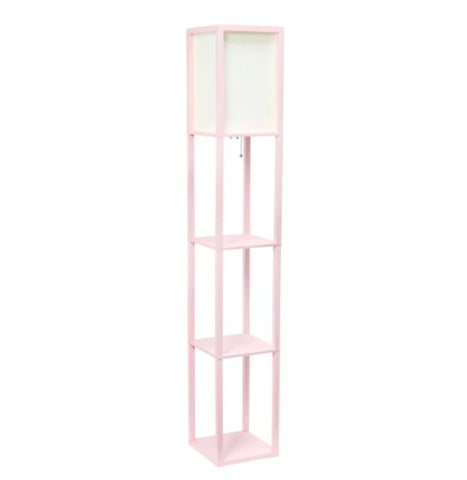 Lalia Home Column Shelf Floor Lamp with Linen Shade