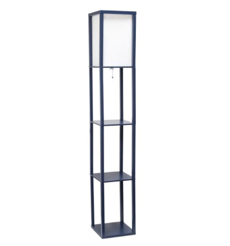 Lalia Home Column Shelf Floor Lamp with Linen Shade