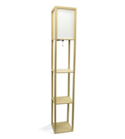 Lalia Home Column Shelf Floor Lamp with Linen Shade