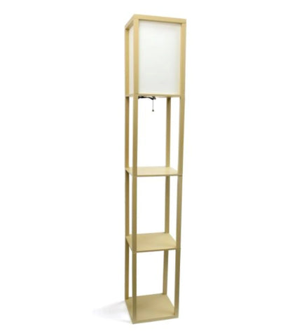 Lalia Home Column Shelf Floor Lamp with Linen Shade