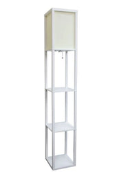 Lalia Home Column Shelf Floor Lamp with Linen Shade