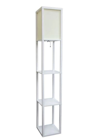 Lalia Home Column Shelf Floor Lamp with Linen Shade