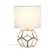 Lalia Home Transparent Octagonal Table Lamp, Brass