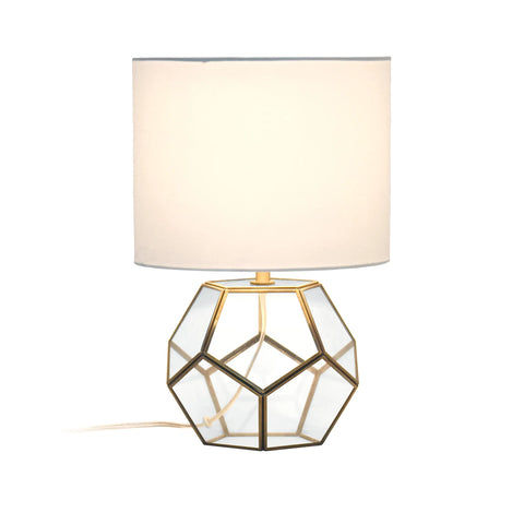 Lalia Home Transparent Octagonal Table Lamp, Brass