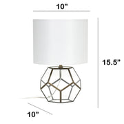 Lalia Home Transparent Octagonal Table Lamp, Brass
