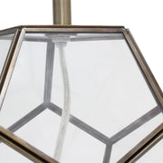 Lalia Home Transparent Octagonal Table Lamp, Brass