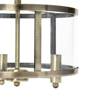 Lalia Home 3-Light 13" Industrial Farmhouse Glass and Metallic Accented Semi-flushmount