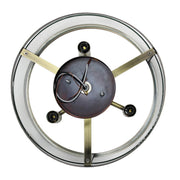 Lalia Home 3-Light 13" Industrial Farmhouse Glass and Metallic Accented Semi-flushmount