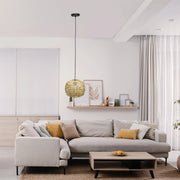 Lalia Home 1-Light 11.38" Bohemian Farmhouse Coastal Woven Paper Shade Pendant