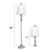 Lalia Home Perennial Morocco Classic 3 Piece Metal Lamp Set (2 Table Lamps, 1 Floor Lamp)