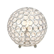 Lalia Home Elipse Medium Contemporary Metal Crystal Round Sphere Glamourous Orb Table Lamp