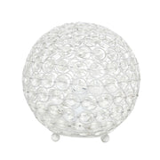 Lalia Home Elipse Medium Contemporary Metal Crystal Round Sphere Glamourous Orb Table Lamp