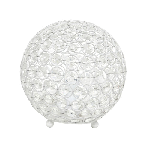 Lalia Home Elipse Medium Contemporary Metal Crystal Round Sphere Glamourous Orb Table Lamp