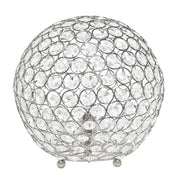 Lalia Home Elipse Medium Contemporary Metal Crystal Round Sphere Glamourous Orb Table Lamp