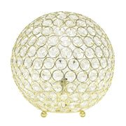 Lalia Home Elipse Medium Contemporary Metal Crystal Round Sphere Glamourous Orb Table Lamp