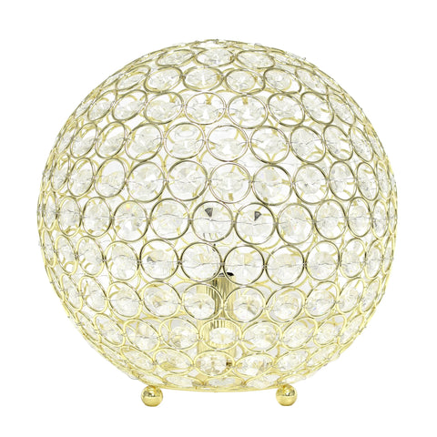 Lalia Home Elipse Medium Contemporary Metal Crystal Round Sphere Glamourous Orb Table Lamp