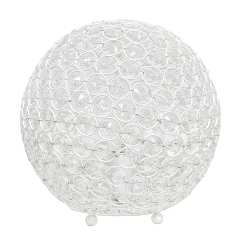 Lalia Home Elipse Medium Contemporary Metal Crystal Round Sphere Glamourous Orb Table Lamp