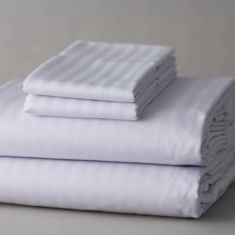 T-310 White Blended 6MM Satin Stripe Sheets - Pack Of: 1