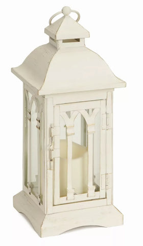 Lantern with 3"x3" LED Candle (Set of 2) 12.25"H Iron/Glass/Plastic - 2 AA Batteries Not Included