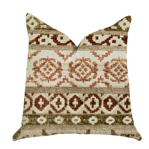 Plutus Arabesque Shades of Brown Luxury Throw Pillow