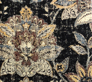 Plutus Noir Lotus Blossom Luxury Throw Pillow