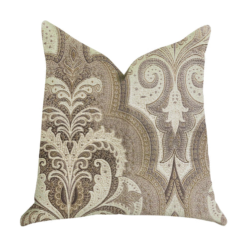 Plutus Tawny Isabella Damask Luxury Throw Pillow