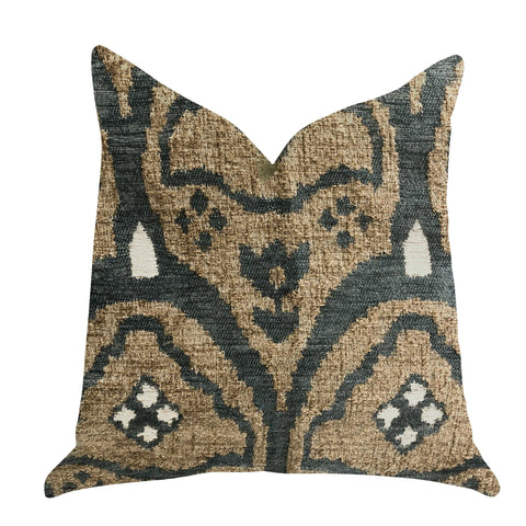 Plutus Tulip Zen Green Taupe Luxury Throw Pillow