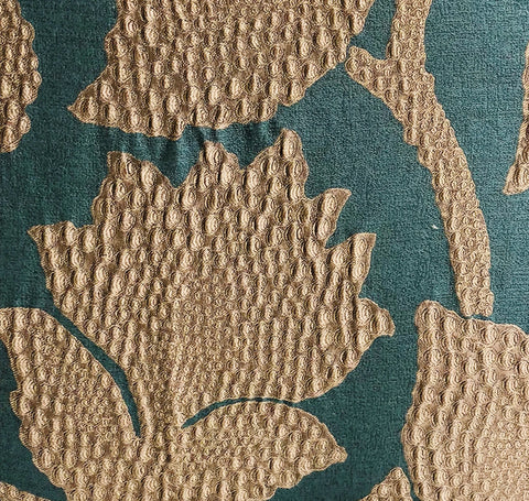 Plutus Golden Arabella Vine in Green and Gold Luxury Throw Pillow