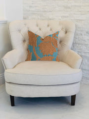 Plutus Golden Arabella Vine in Green and Bronze Tones Luxury Throw Pillow