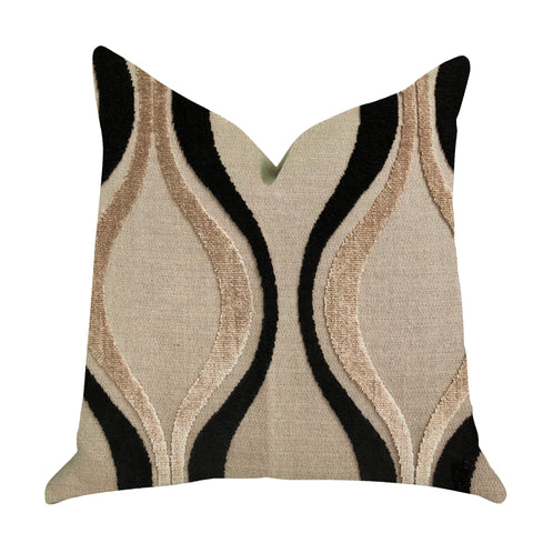 Plutus Misty Belvedere Luxury Throw Pillow in Brown and Black Tones