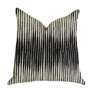 Plutus Black Crystal Luxury Throw Pillow in Black and Beige Tones