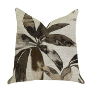 Plutus Santorini Cove Beige and Brown Tones Luxury Throw Pillow