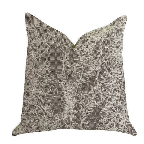 Plutus Garden Breeze Luxury Throw Pillow in Gray and Beige Colors