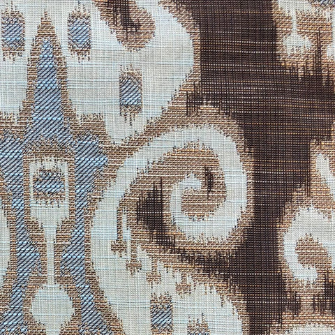 Plutus Paragon Brown, Blue and Beige Luxury Throw Pillow