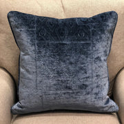 Plutus Bleu Velour Blue Luxury Throw Pillow