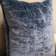 Plutus Bleu Velour Blue Luxury Throw Pillow