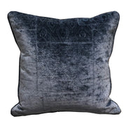 Plutus Bleu Velour Blue Luxury Throw Pillow