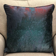Plutus Bleu Velour Blue, Green, Red Luxury Throw Pillow