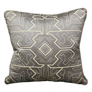 Plutus Daria Moss Silver Geometric Luxury Throw Pillow