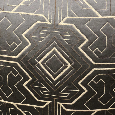 Plutus Daria Moss Silver Geometric Luxury Throw Pillow